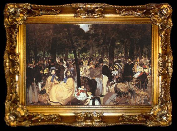 framed  Edouard Manet Concert in the Tuileries, ta009-2